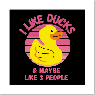 I Like Ducks and Maybe Like 3 People Funny Duck Lovers Design Posters and Art